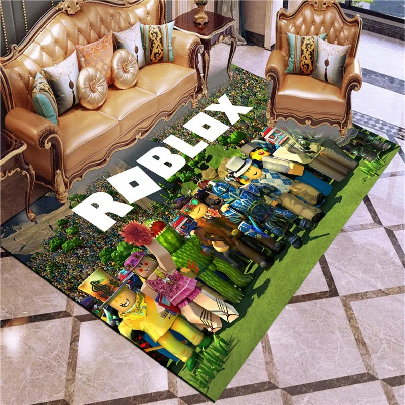 

60x90cm Hot ROBLOX Game Series Cartoon Print Carpeted Home Room Bedroom Bedside Blanket Supplies Gifts