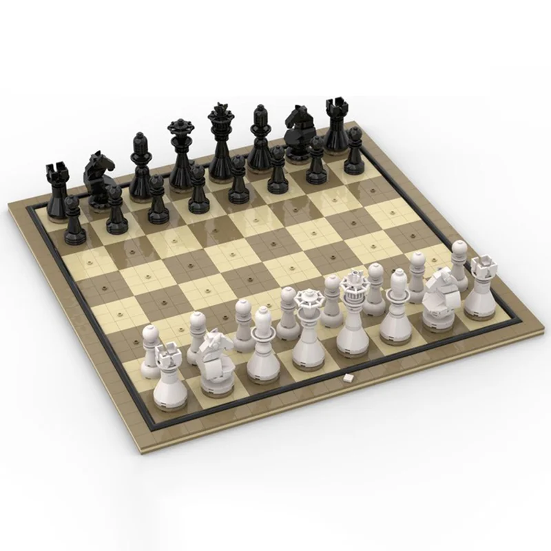 1269개 조각 MOC 창의적인 체스 세트 기술적 블록 모델 디스플레이 장난감 어린이 DIY 조립 특별한 생일 선물