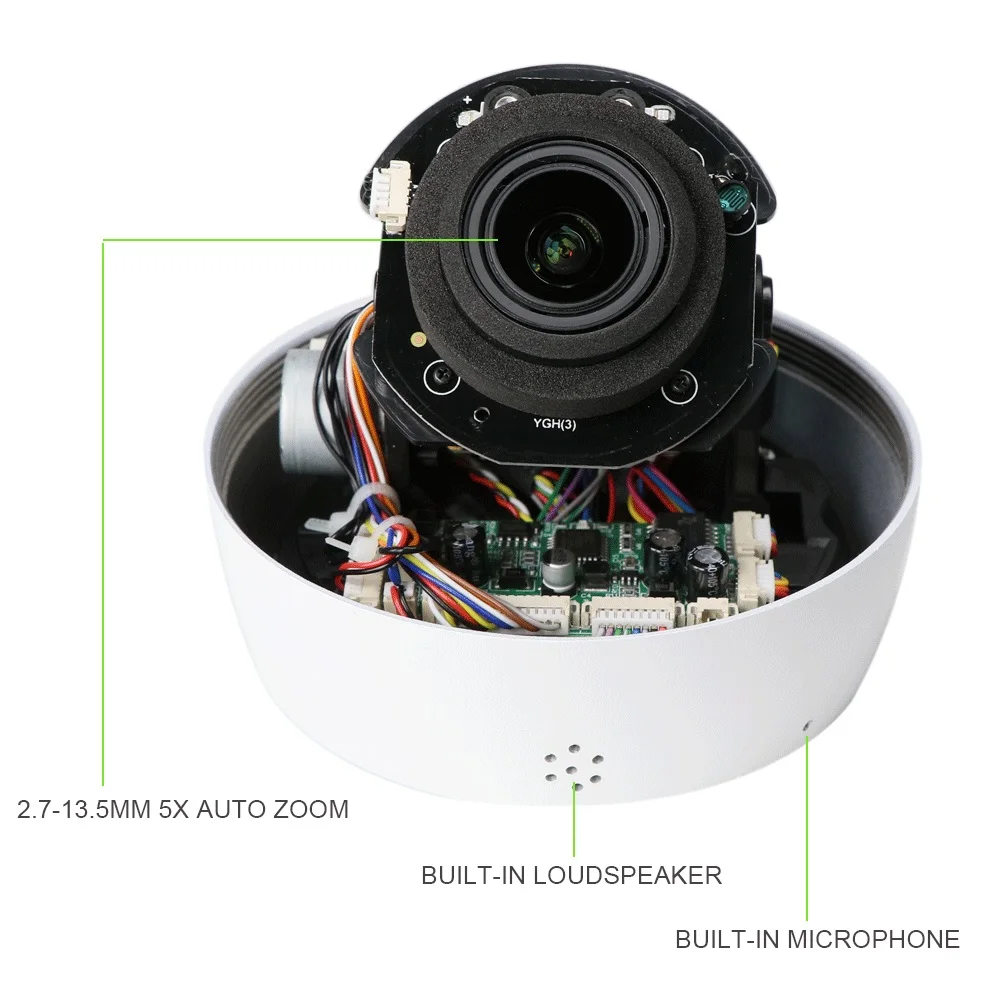 Seetong 5MP Security POE PTZ Dome 2.7-13.5mm 5X Auto Zoom Outdoor Two Way Audio AI Humanoid Tracking IR Night Version