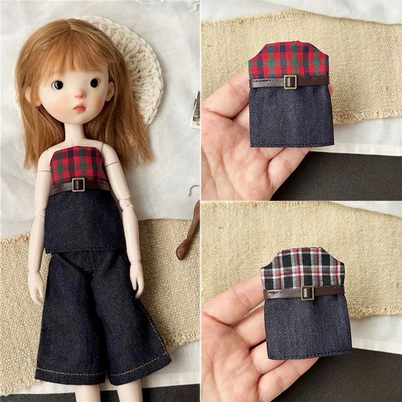 

For Blythe Doll High Neck Sweater Loose Wide Leg Denim Pants Clothes Dress Clothing for OB24 Licca Pullip 1/6 HelloKitty Dolls