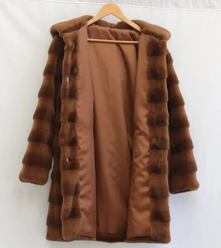 Hoge kwaliteit damesmode bontjas capuchon damesjas nieuwe winter dikke warme casual dames nepbontjas