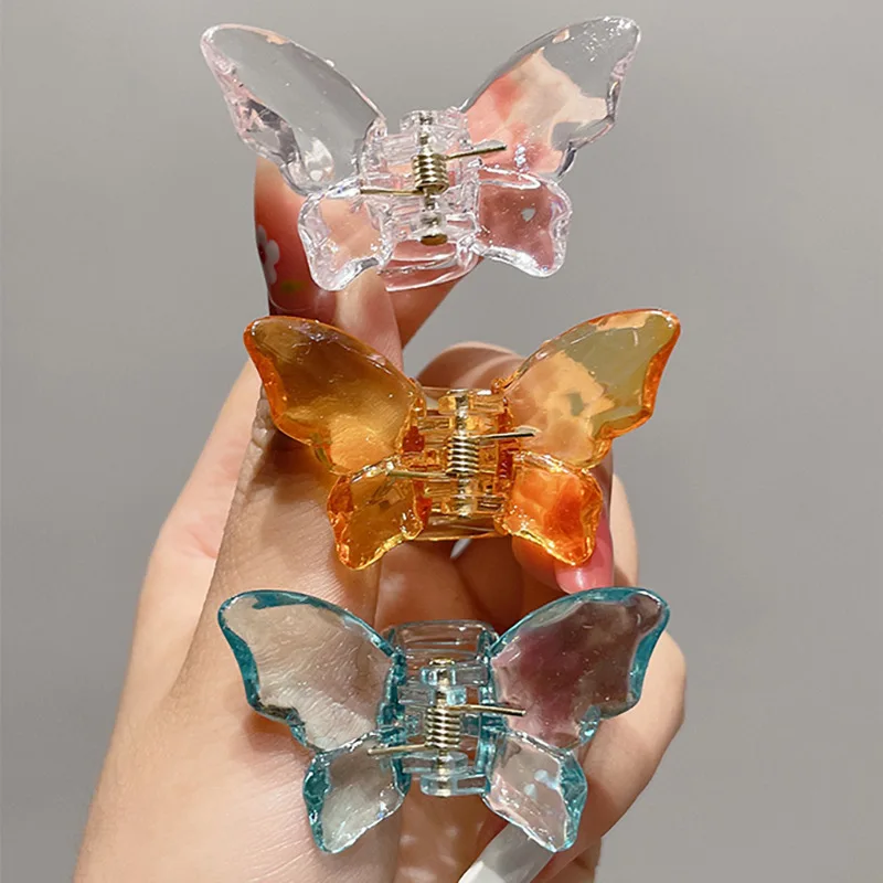 New Korean Jelly Transparent Butterfly Hair Clip Women temperament Elegant Pan Hair Shark Clip Beach Vacation Hair Accessories