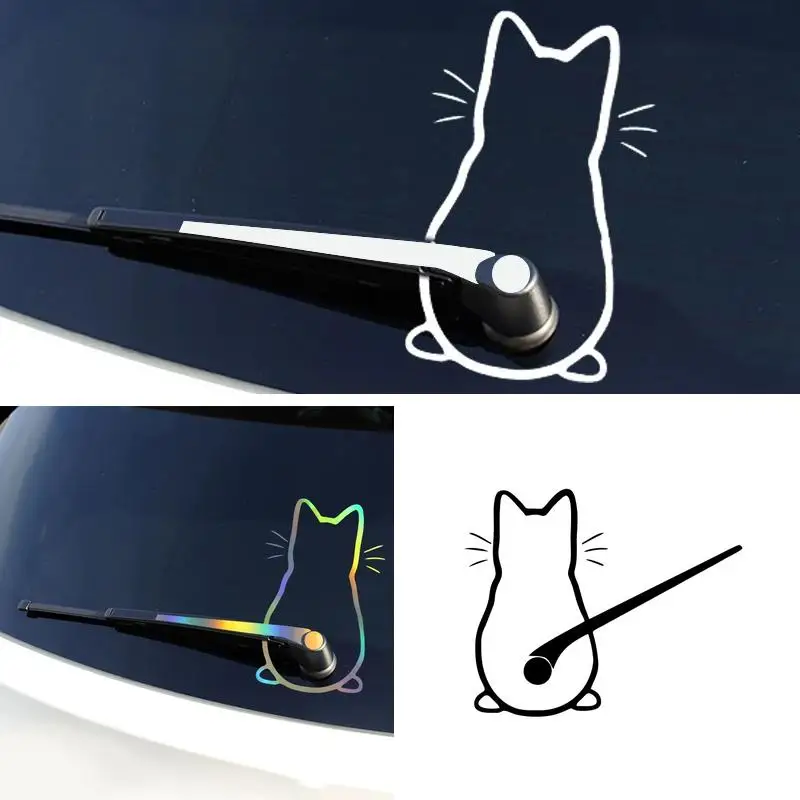 Cute Kitten Rear Window Car Sticker, Creative Art Vinyl Decal, Funny Cat Pattern for Car Back Glass Exterior Decoration