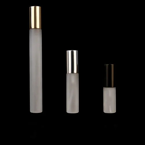 Imagen 2 del producto 20 piezas-botella de Perfume de vidrio esmerilado con espray de Metal, botellas cosméticas vacías, atomizador, viales de vidrio rellenables, 5ML, 10ML, 15ML