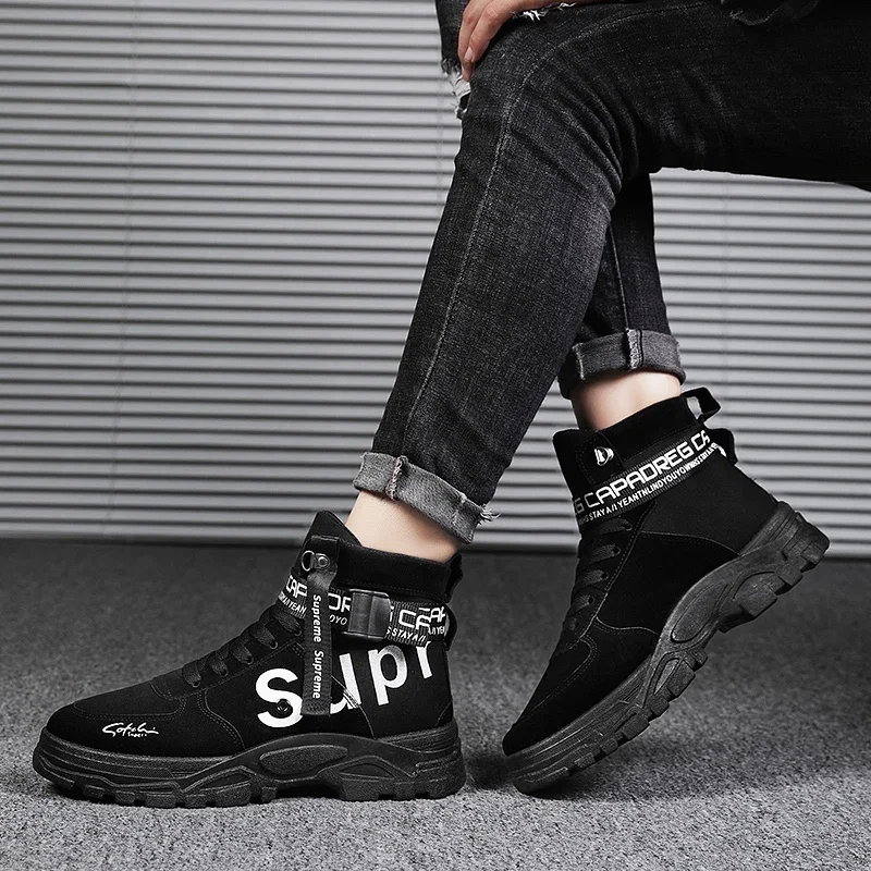 الخريف عالية أعلى في الهواء الطلق الصحراء عارضة الشقق رجالي التمهيد تنفس عدم الانزلاق أحذية عمل الأحذية العسكرية للرجال Zapatillas Hombre