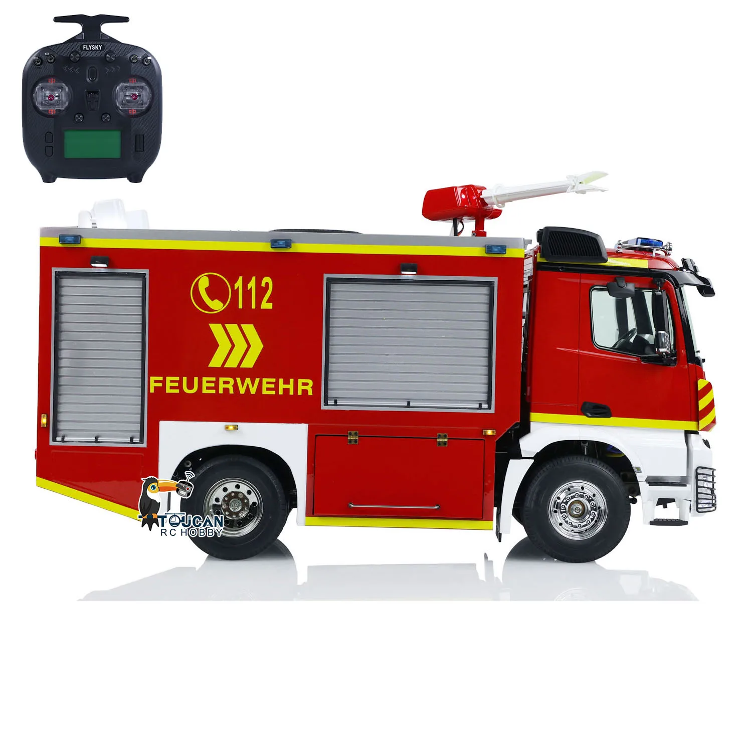 Caminhão de bombeiros rc 1/14 4x2 transmissão de 3 velocidades controle remoto veículo de combate a incêndio luz som pintado carro montado th24162