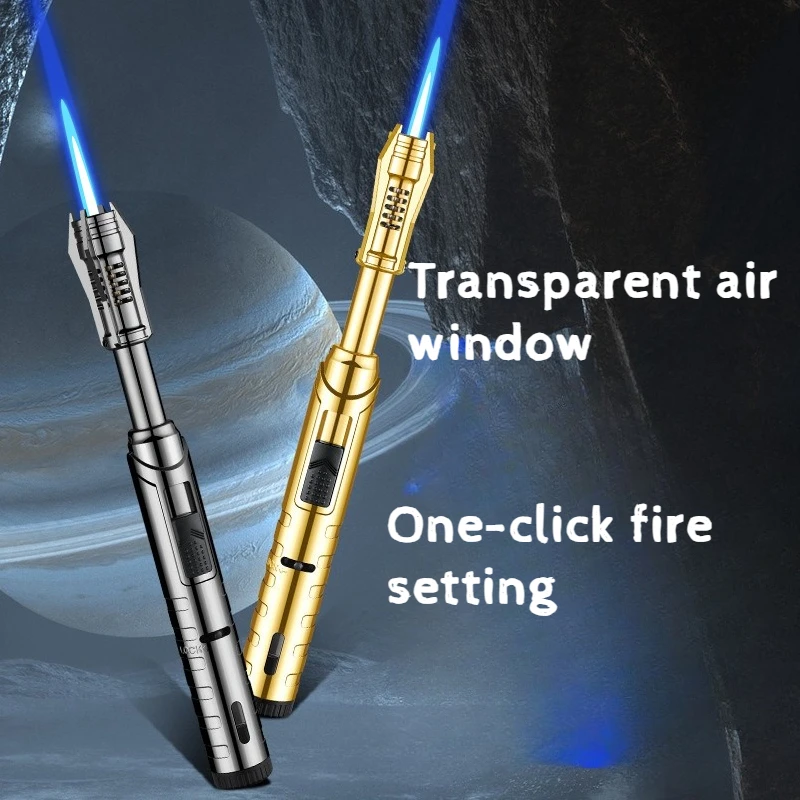 High Appearance Level Cigar Lighter Windproof Direct Impact Igniter Special High-temperature Metal Flame Spray Gun