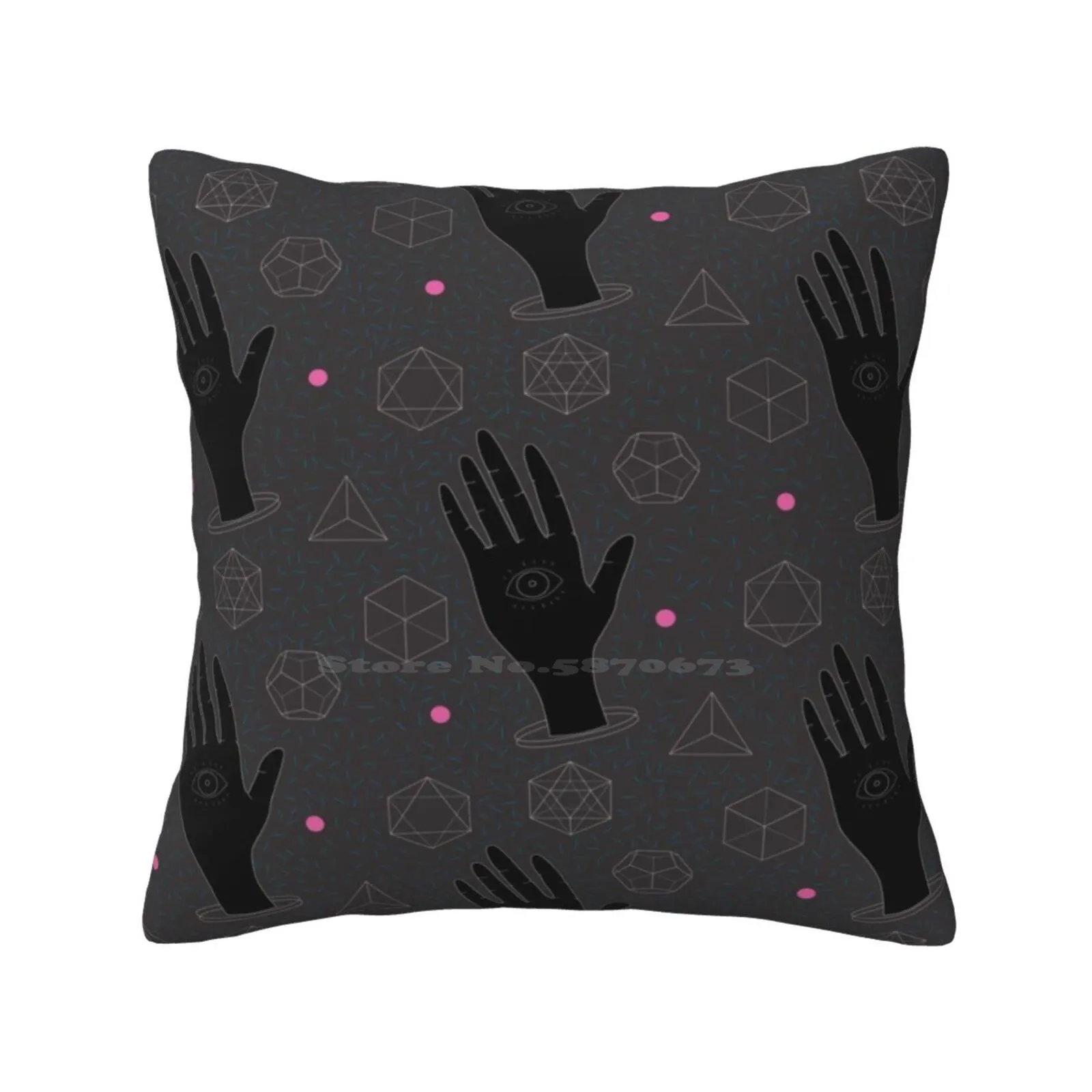 Sacred Geometry Fashion Sofa Throw Pillow Cover Pillowcase Sacred Geometry Dark Elements Memphis Grunge Evil Eye Geometric