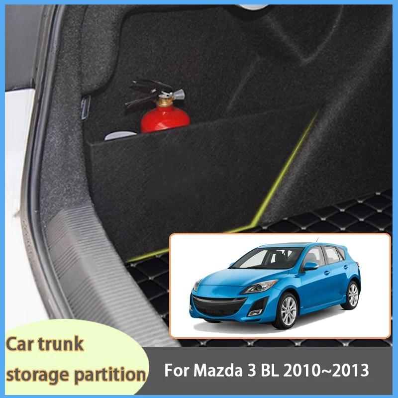 

For Mazda 3 BL 2010~2013 12 MK2 Car Organizer Thickening Trunk Side Partition Trunk Interior Storage Box Parts