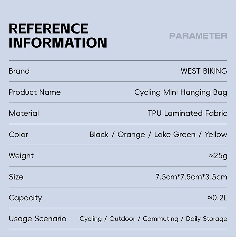 WEST BIKING Mini-Satteltasche, wasserdichte TPU-Fahrradtasche für Fahrrad, zum Aufhängen unter dem Sitz, leichtes Fahrradzubehör – Detail 4