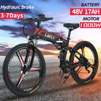 LAFLY X3 Electric Folding Bicycle Mountain Bike Cross-Country Lithium Assisted 1000W 48V 17AH Removable Battery 26inch Ebike