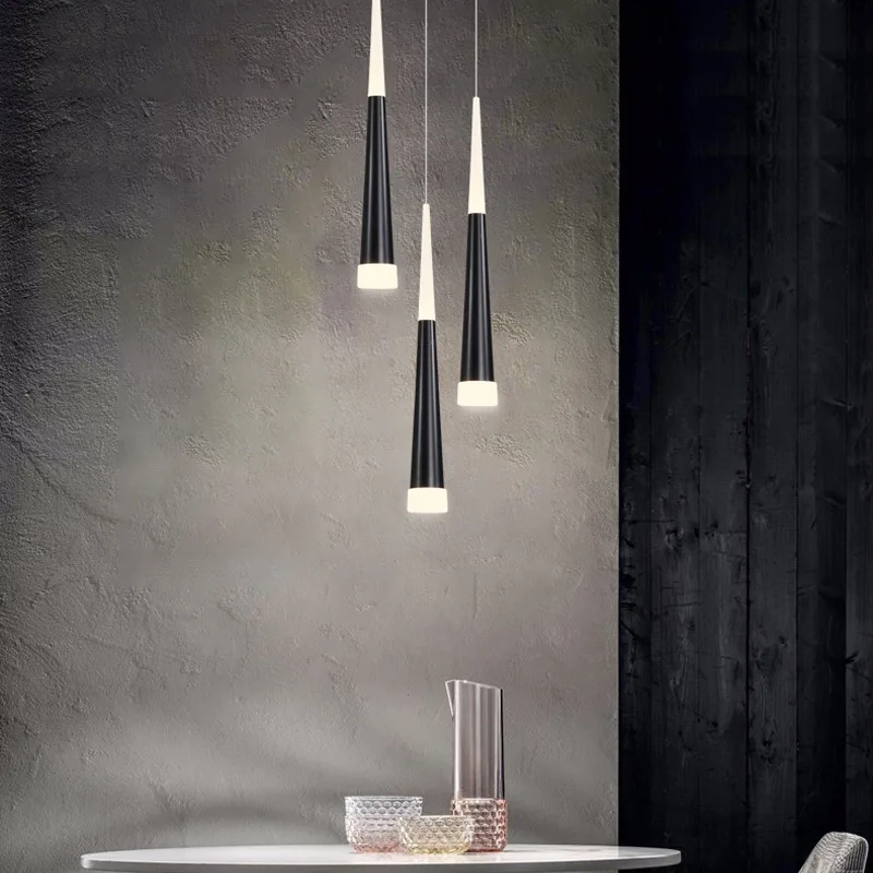 

Modern Cone Crystal Pendant Lights Gold Black Hanging Lamp For Living Room Bedroom Dining Room Indoor Lighting Home Decor