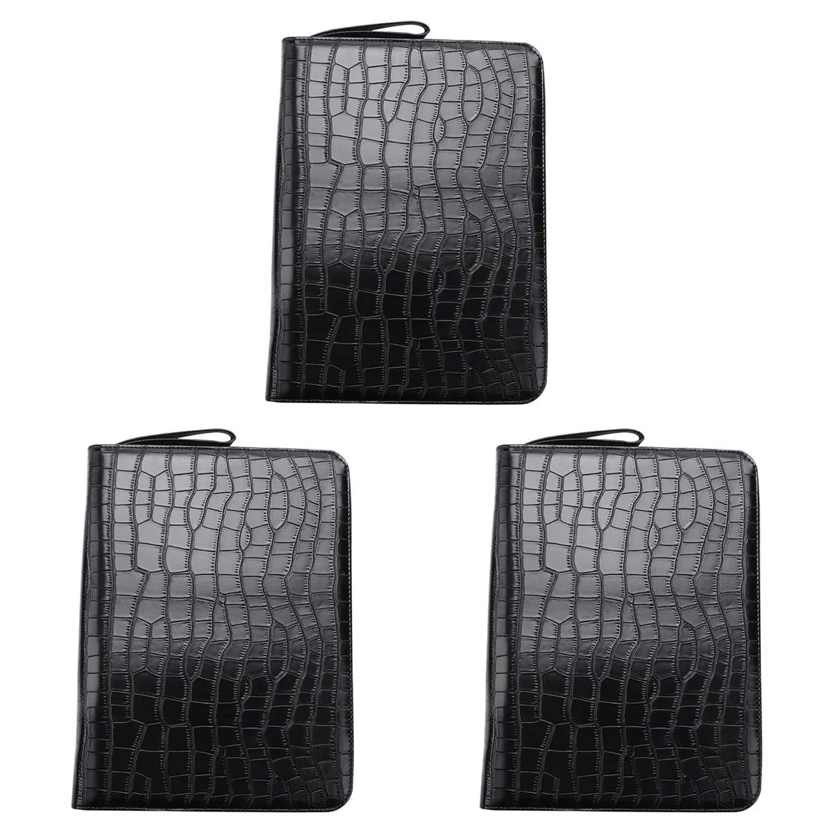 

3X Large Capacity Fountain Pen Case PU Leather Black Color 48 Slots Pen Pouch Bag Pencil Bag