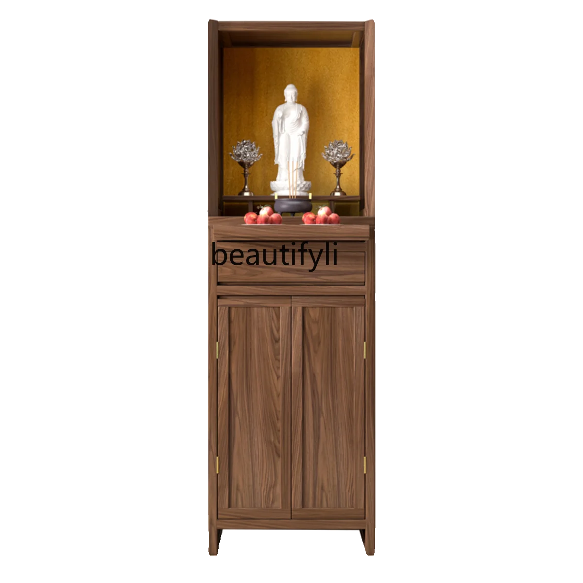 New Chinese Style Clothes Closet Buddha Statue Household Solid Wood Buddha Shrine Altar God of Wealth Cabinet