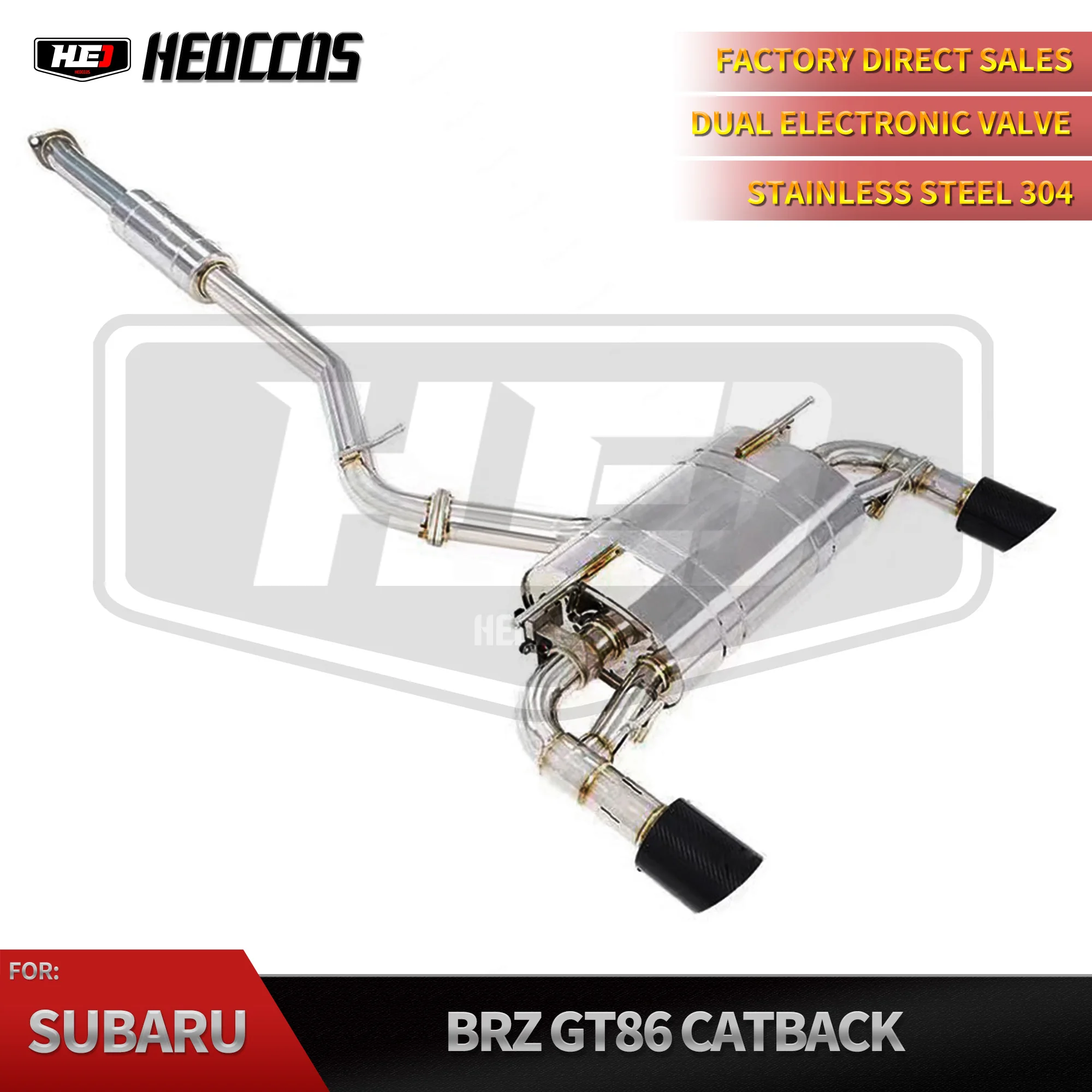 HEO Factory Supply Valved Catback Exhaust For Subaru BRZ Toyota GT86 With Carbon Fibre Tips Performance Fitting Parts