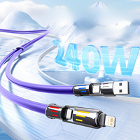 240W 4-in-1 Fast Charging & Data Sync Cable - USB/Type-C/Lightning for iPhone 15/14,iPad,Android,High-Speed Charging Cord