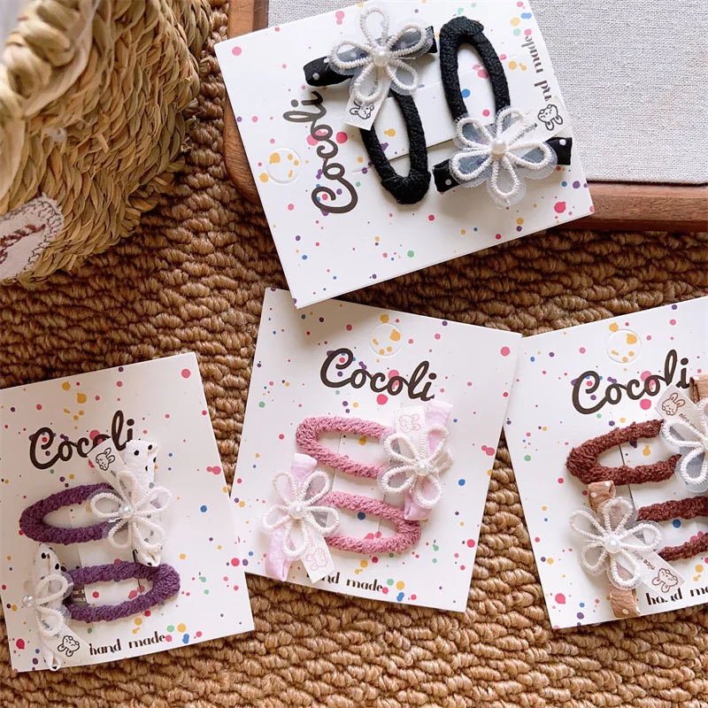 

Charming Lace Flower Bow Hair Clips Sweet Feminine Side Barrettes for Women Girls Soft Non Slip No Damage Daily Essentials New