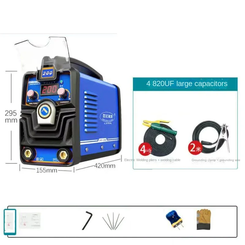 4 820UF large capacitors 220V 200A High portable welder Inverter Welding Machines 200 Overvoltage Protection