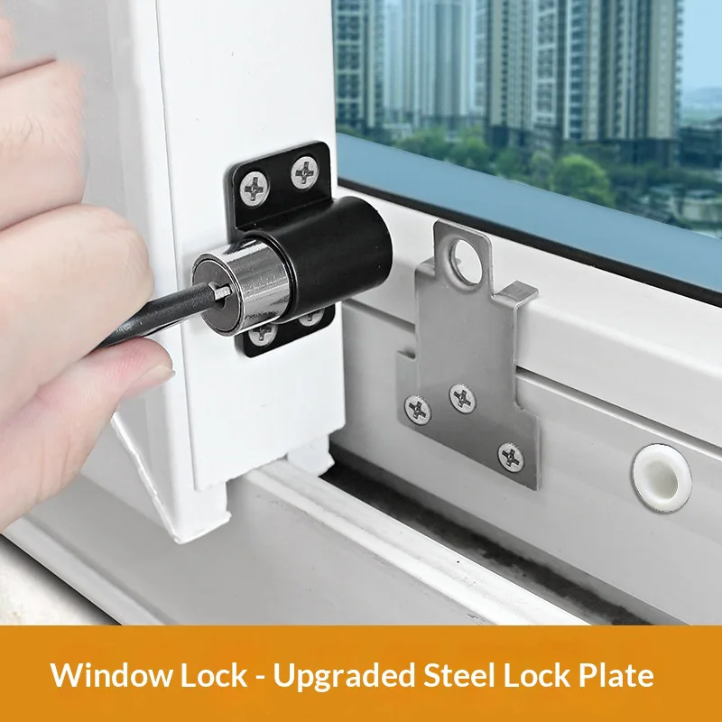 PVC window lock, sliding push-pull door and window limiter, child safety lock, protective lock, aluminum alloy window anti-theft