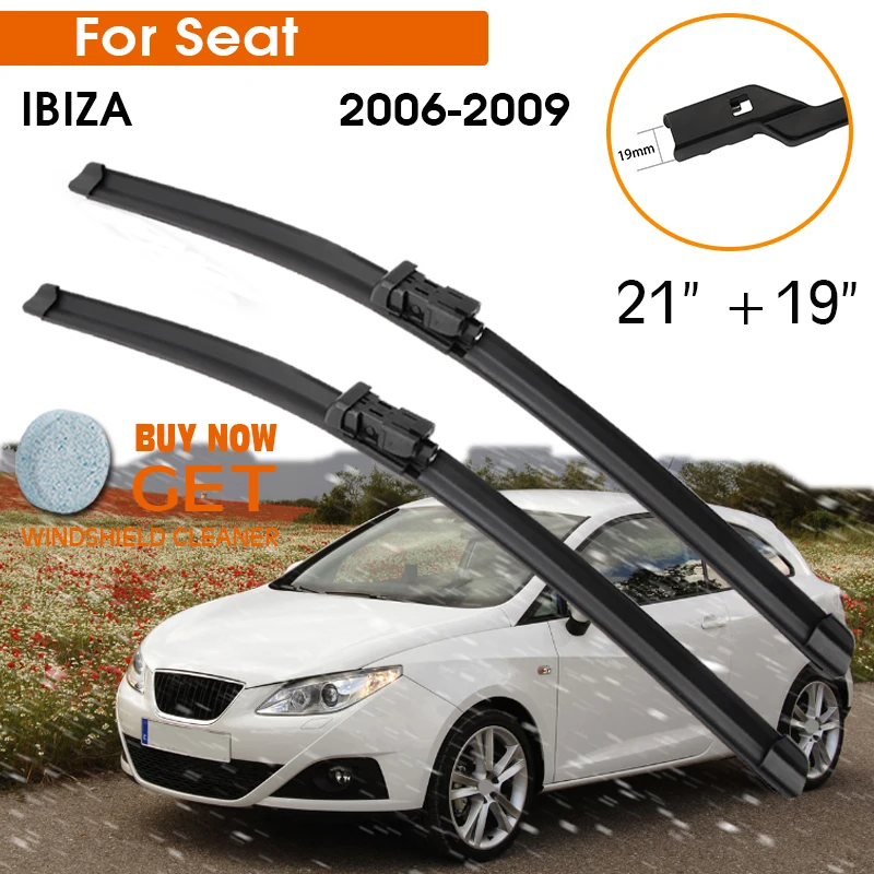 

Car Wiper Blade For Seat IBIZA 2006-2009 Windshield Rubber Silicon Refill Front Window Wiper 21"+19" LHD RHD Auto Accessories