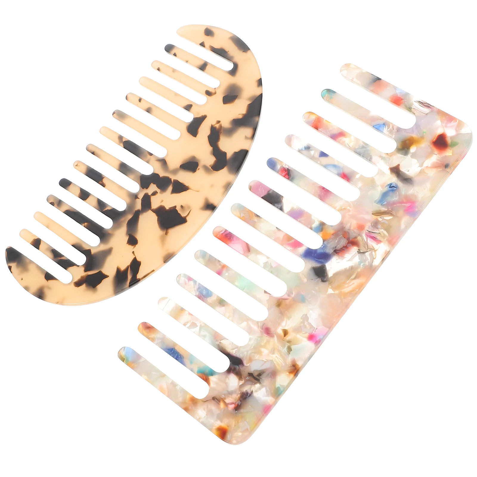 

2 Pcs Acetate Sheet Comb Durable Anti static Hair Combs Home Use Pocket Detangling Wide Teeth Hairstyling Haircut Gifts
