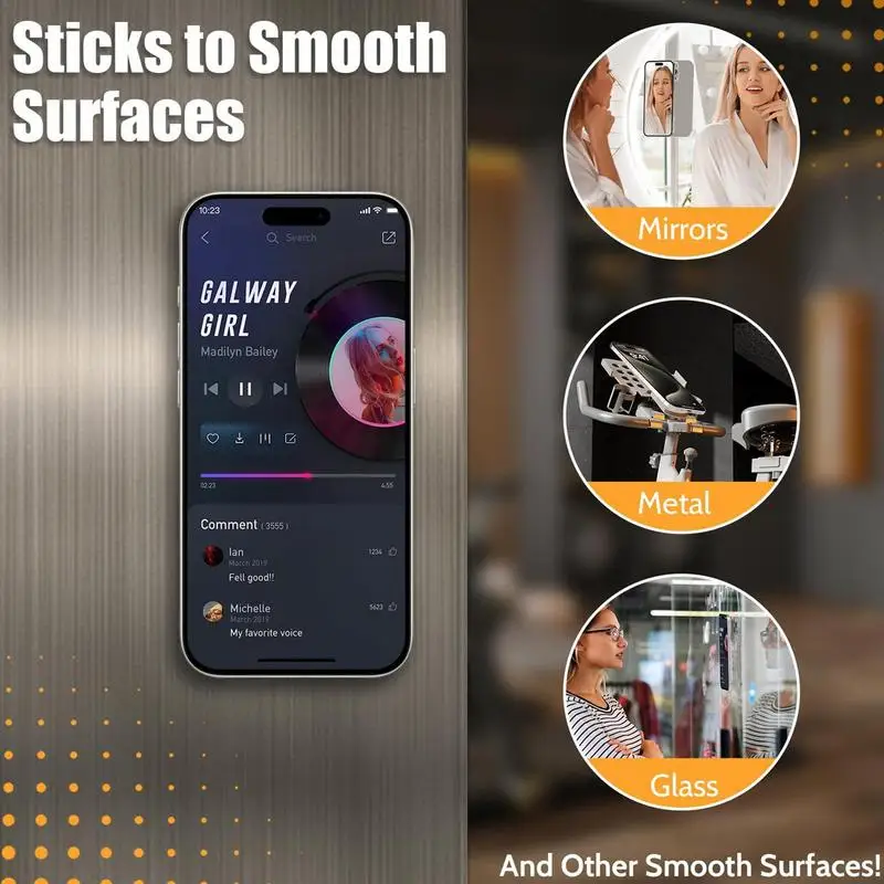 휴대폰 흡입 그립 마그네틱 휴대폰 마운트, 핸즈프리 샤워, 벽 전화 거치대, 휴대폰 액세서리 거치대, 유리용