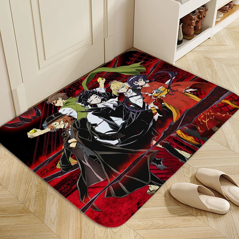 

Custom Washable Non-slip Kitchen Rug A-Bungo Stray Dogs Aesthetic Rugs Home Decorations Funny Doormat Entrance Door Bathroom Mat