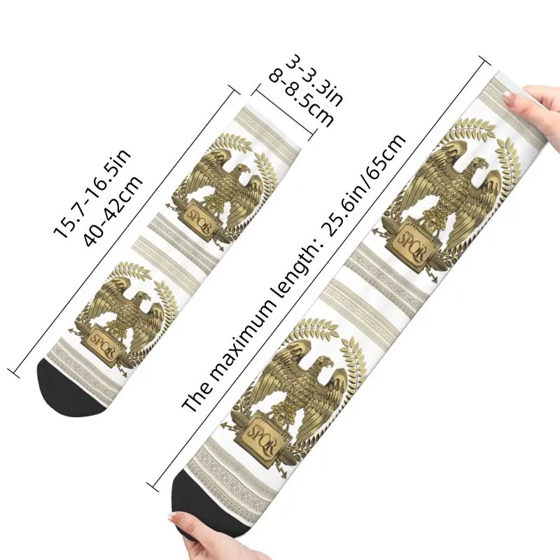 Kawaii Roman Empire Gold Imperial Eagle Socks donna uomo Warm 3D Print Rome SPQR Football Sports Socks