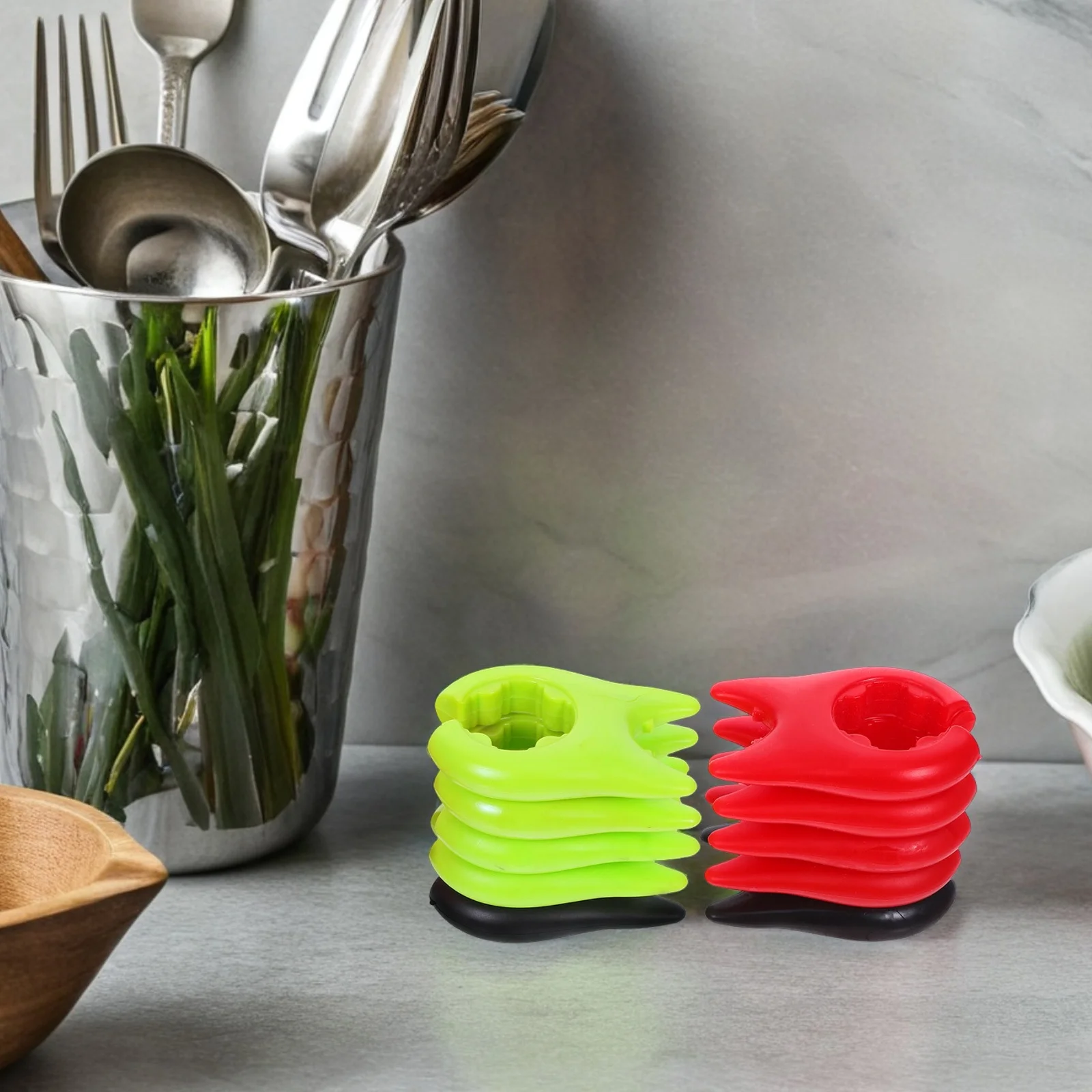 

10Pcs Pot Spatula Rack Multi Functional Utensil Clip Holder High Temp Resistant Anti Scalding Pan Organizer Kitchen Accessories