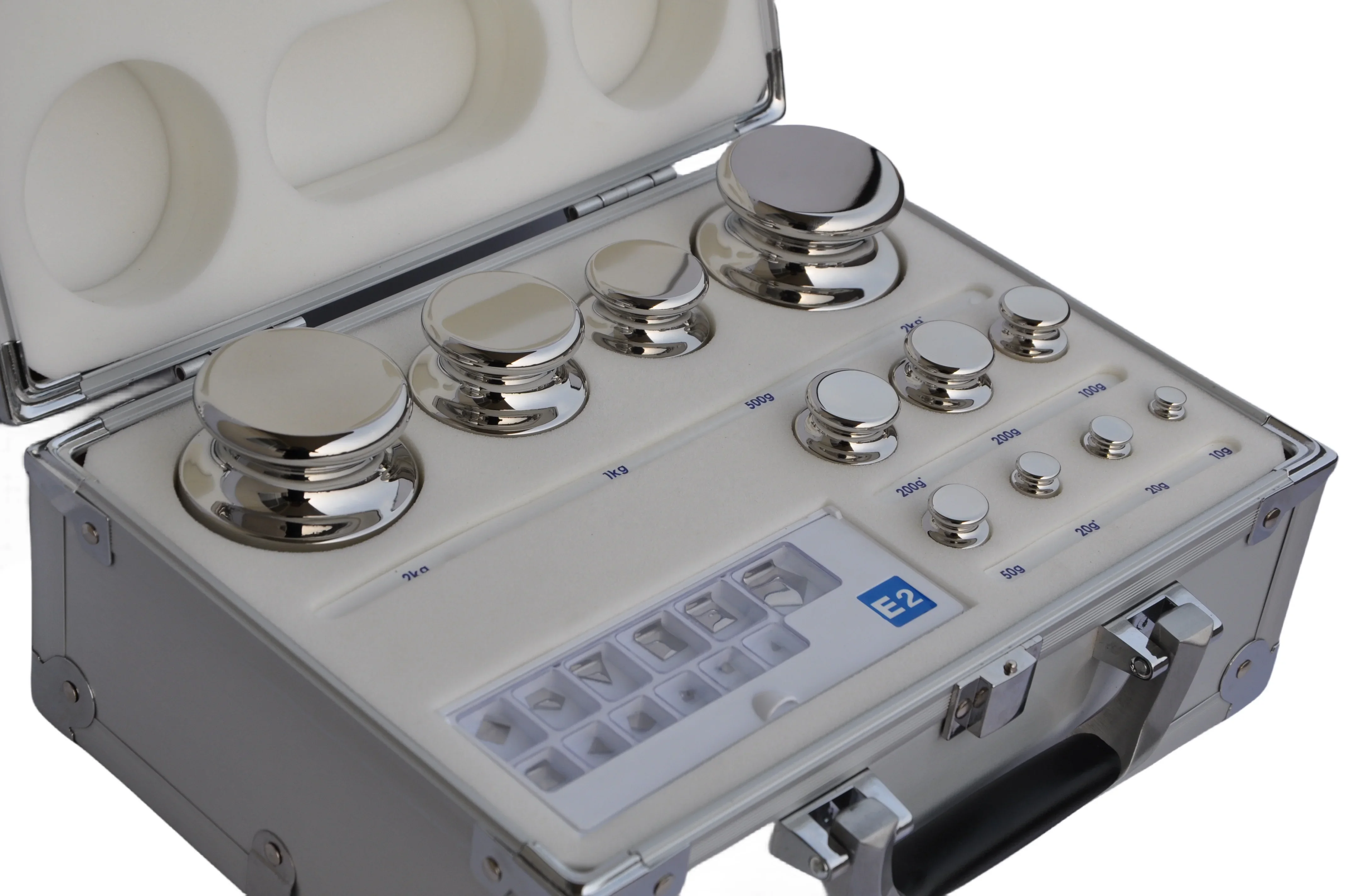 أوزان اختبار فئة E2 - مجموعة من الفولاذ المقاوم للصدأ غير المغناطيسي 1 ملجم - 1 كجم