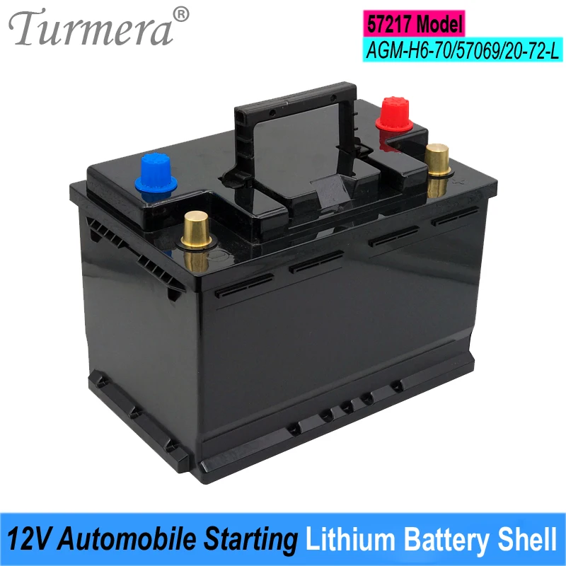 

Turmera 12V Car Battery Box Automobile Starting Lithium Batteries Shell for 57217 Series AGM H6-70 57069 Replace Lead-Acid Use