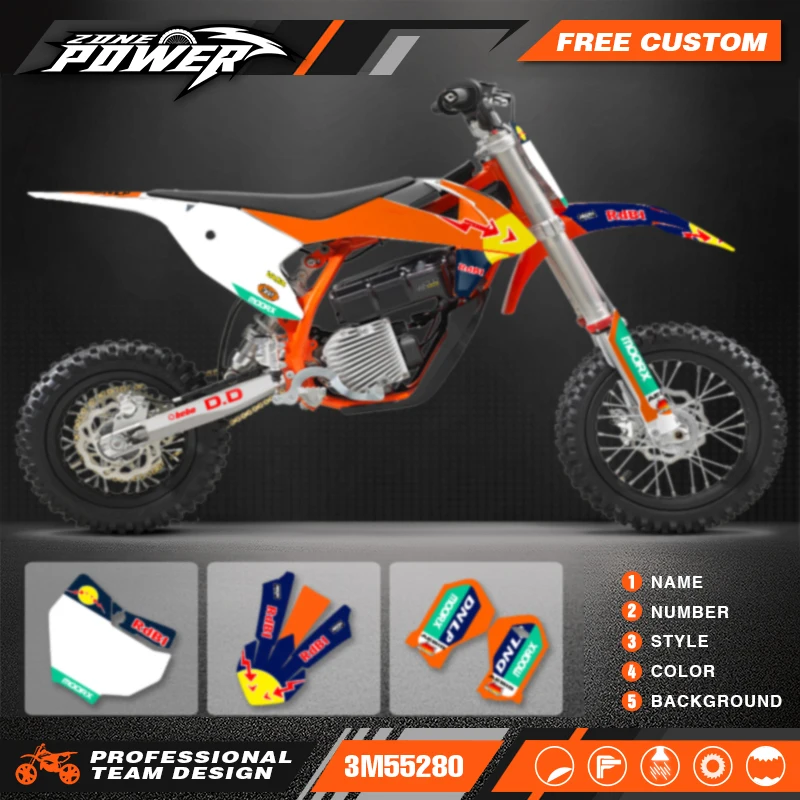 

Powerzone Custom Team Decals Stickers Kits for KTM 2016 2017 2018 2019 2020 2021 50 SX50 SXF Customized Number 03