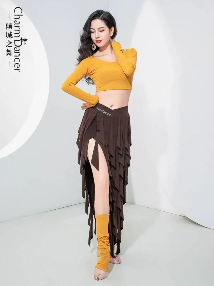 アリュールダンス ベリーダンス 練習着セット 2025 春夏新作 長袖 ダイナミック タッセルスカート グループ練習着