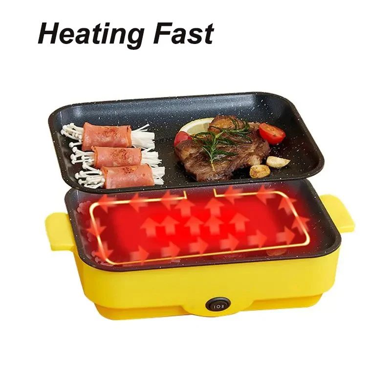 다기능 전기 바베큐 그릴 26cm 스퀘어 미니 전기 베이킹 트레이 팬케이크 스테이크 전기 냄비 주방 프라이팬 베이킹 트레이