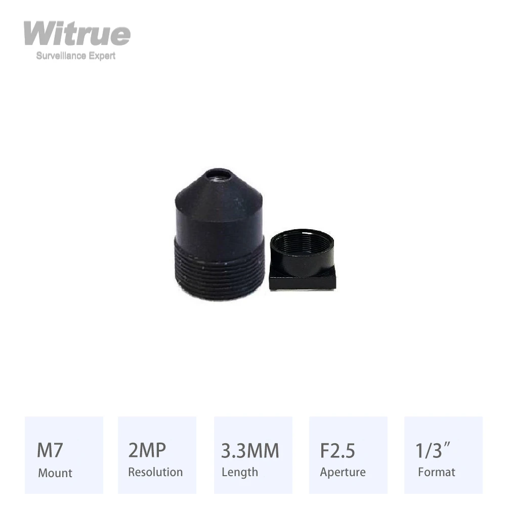 

Witrue M7 CCTV Pinhole Lens 3.3MM 2MP Aperture F2.5 Format 1/3" for Mini Surveillance Security Cameras