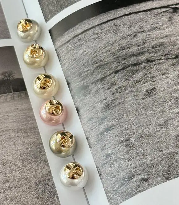 6 قطعة/الوحدة الحجم: 14 مللي متر أزرار معدنية لؤلؤية بيضاوية الشكل زر الموضة الملابس النسائية أسلوب بسيط لخياطة الملابس (KK-3753) #3