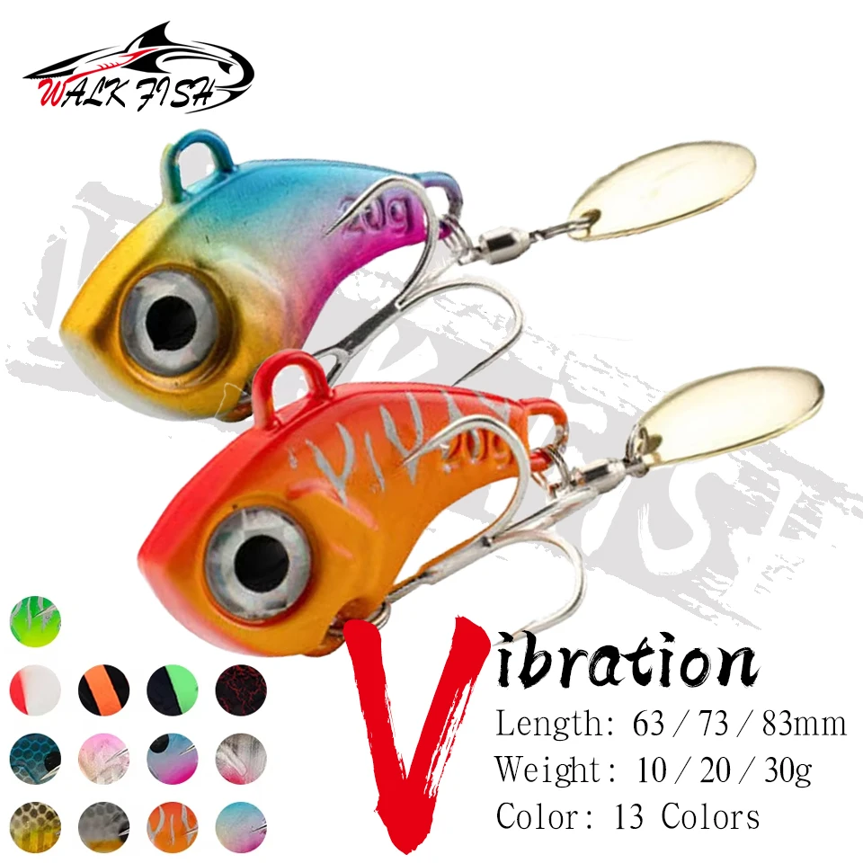 WALK FISH 1 Stück 10–30 g 63–83 g VIB Spinning Metall Jig Vibration Köder Zyklon Eisenplatte rotierende Pailletten gefälschte Köder Meeresangeln
