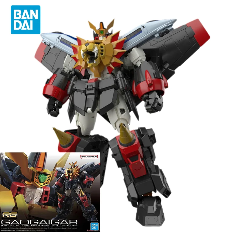 Bandai Original The King of Braves GaoGaiGar Anime Model RG 1/144 GaoGaiGar Action Figure Assembly Model Toys Gifts for Children