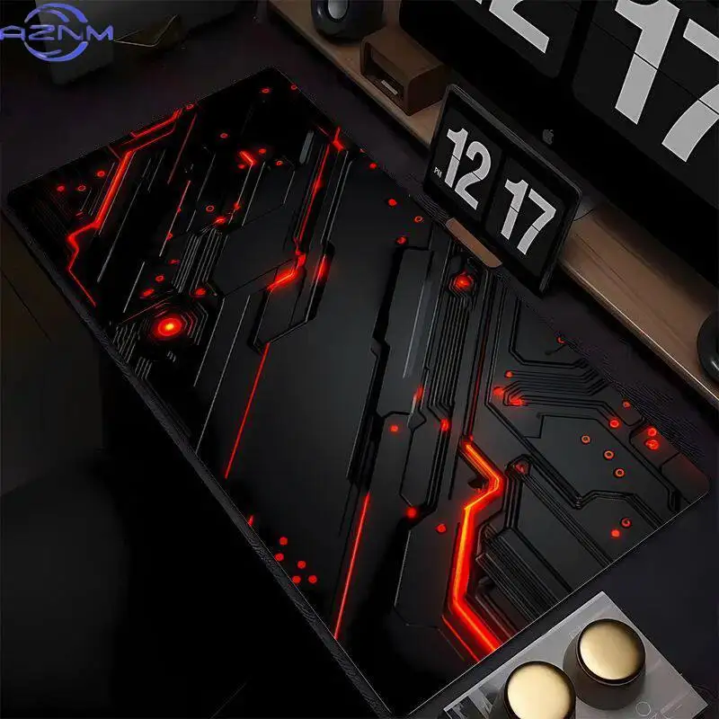 Minimalist Dark 3D Layered Pattern Mouse Pad Extra Large Thickened Rubber Gradient Desktop Mat Esports High-end PC Keyboard Pad