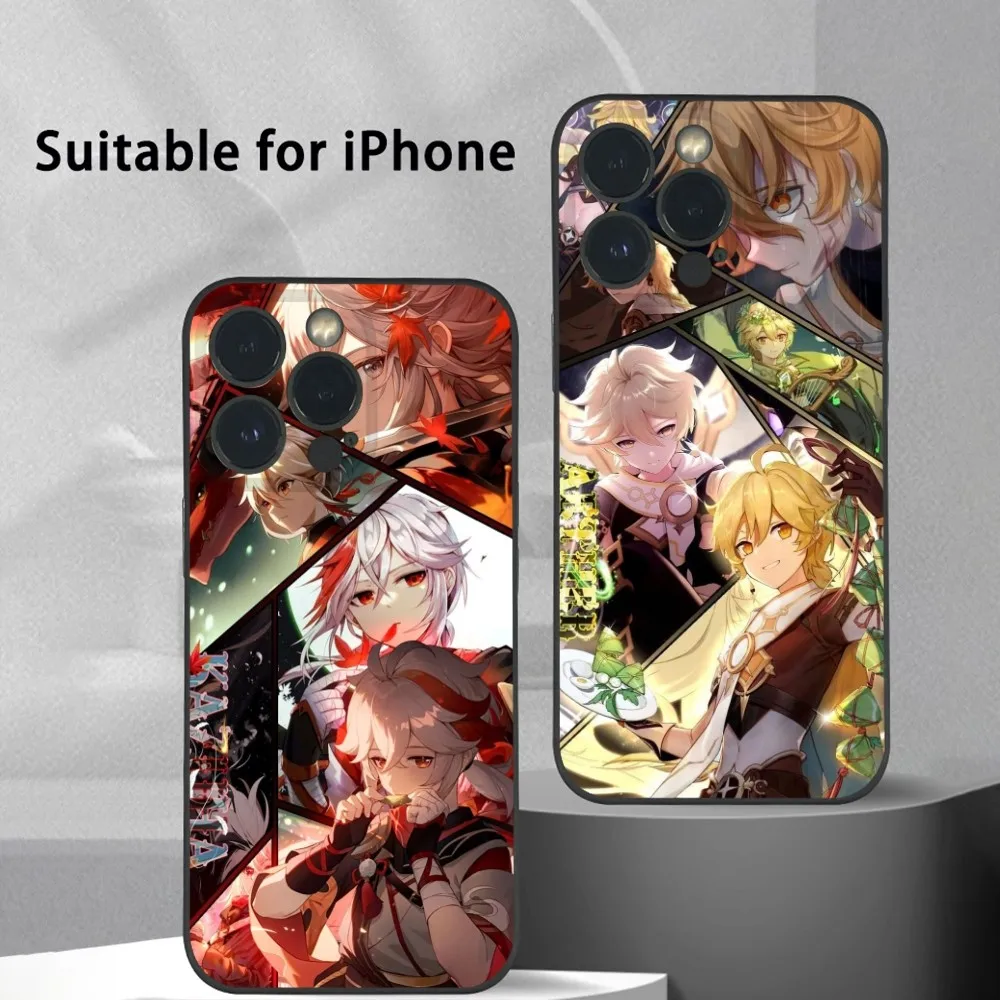 

Kaedehara Kazuha Aether Phone Case For IPhone 16 15 14 13 12 11 Pro Max Plus Mini Frosted Soft Shell Funda