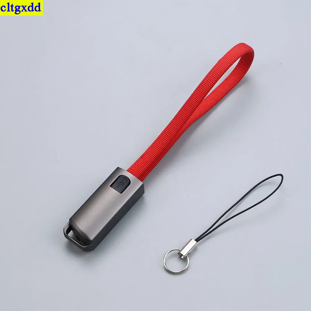 Cltgxdd kabel data USB mikro tipe-c, 1 buah gantungan kunci mikro tipe-c IOS, kabel data pendek portabel pengisian cepat untuk Xiaomi Huawei iPhone