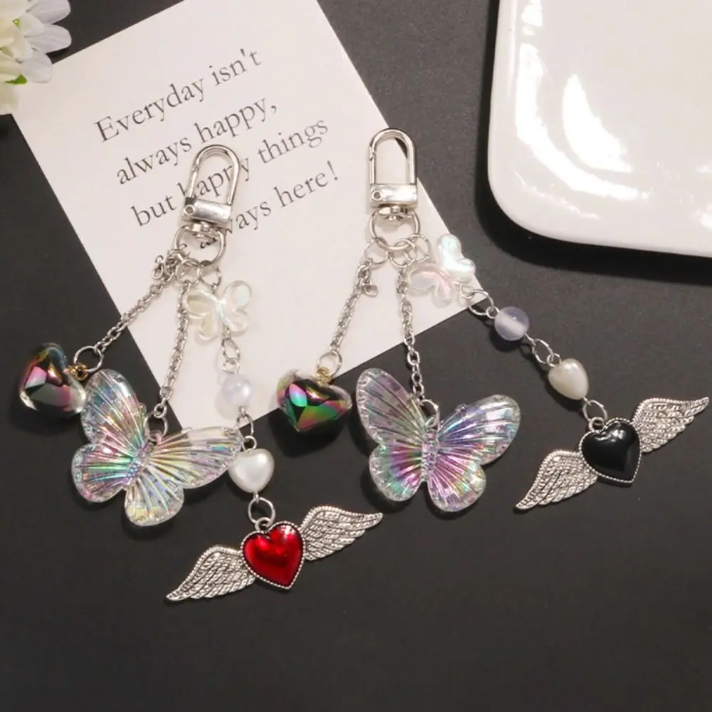 Butterfly Y2K Phone Chain Love Phone Charm Mobile Phone Strap Key Cord Gothic Style Mobile Keychain Lanyard Jewelry Gift