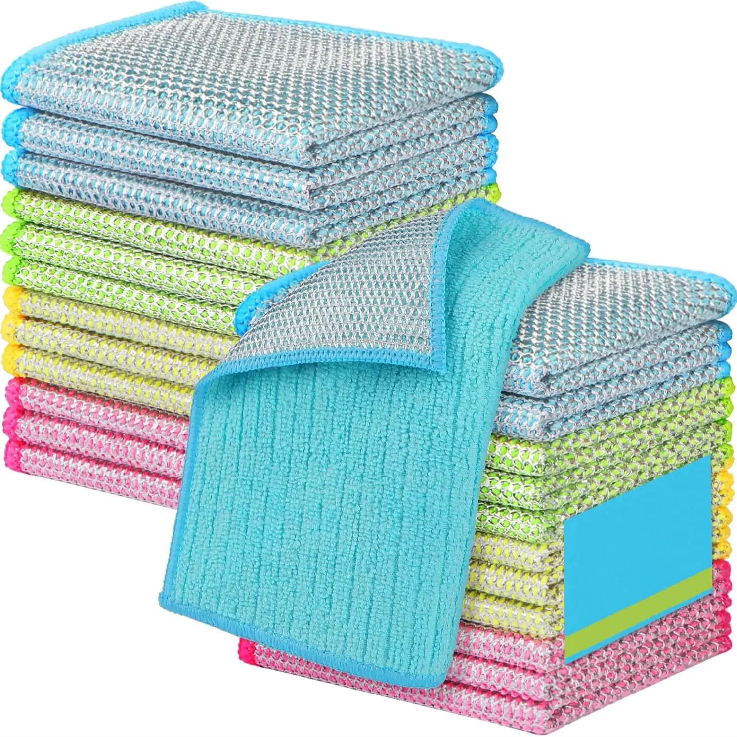 Double Side Non Scratch Wire Dishcloth Multi-pack Wire Dishwashing Rags Wire Mesh Cleaning Cloth,Kitchen Towels and Dish