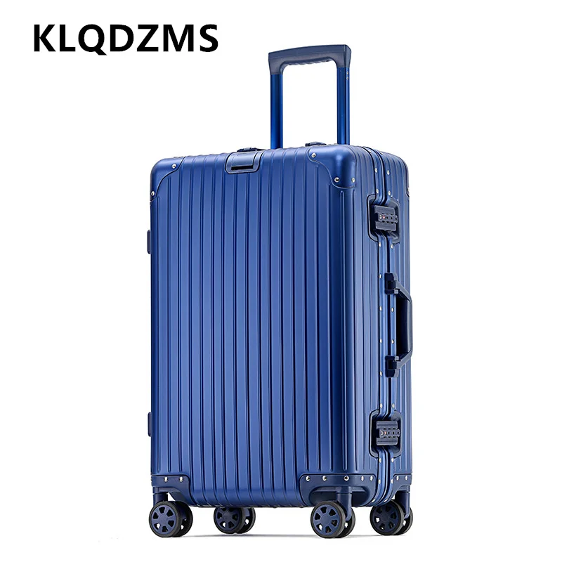 KLQDZMS Men's Suitcase Full Aluminum Magnesium Alloy Boarding Box Large Capacity Trolley Case 20