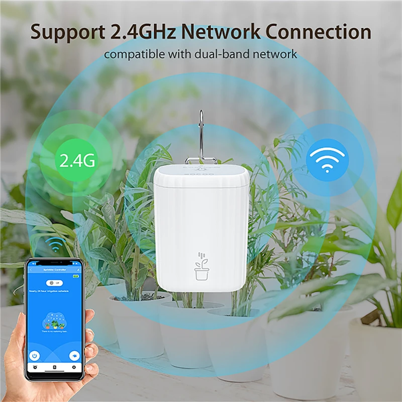 WIFI Smart Timed Watering Device 4 Heads Automatic Drip Irrigation System Remote APP Controller for Garden Plant Flower Pots