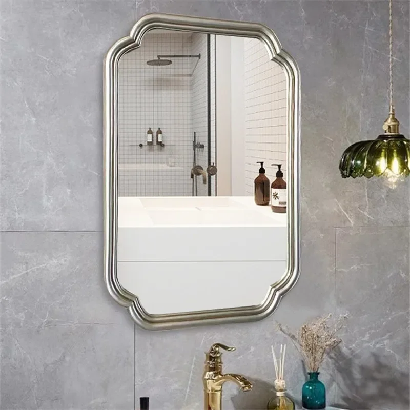 Design Nordic Mirror Creative Organizer Home Rectangle Art Quality Makeup Mirror Bathroom Modern Luxury Espejo Pared Furniture