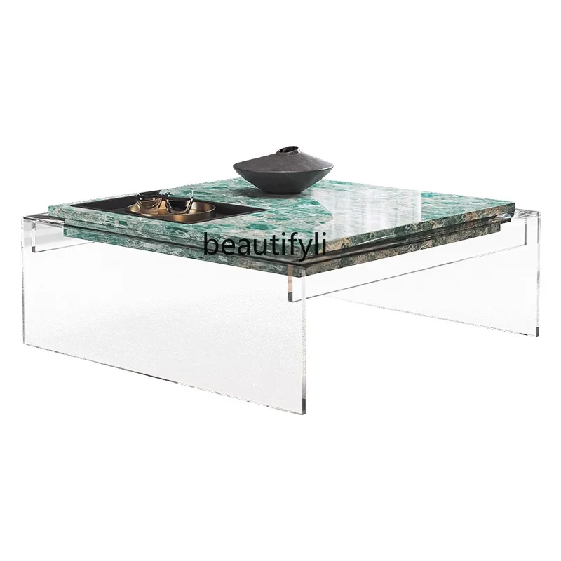 

Coffee table living room household Italian minimalist light luxury high-end designer creative suspended coffee tableH