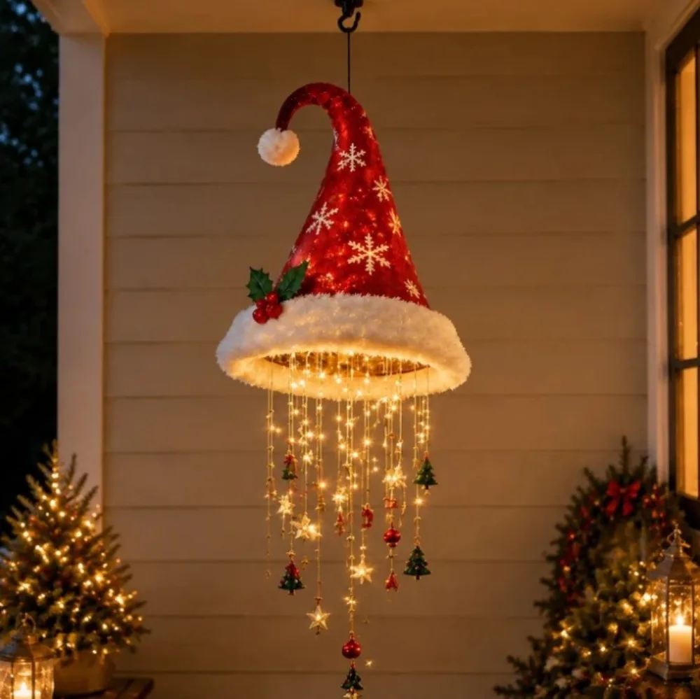 Guirlande Lumineuse Bonnets de Père Noël LED – Décoration Sapin – photo 3