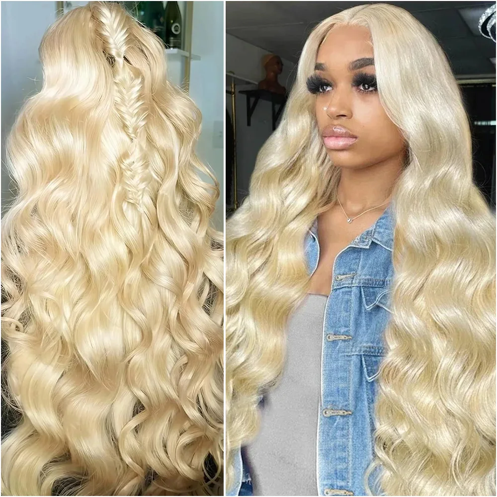 

250 Density 613 Blonde Color Body Wave 13x4 Lace Front Human Hair Wigs For Women Brazilian 13x6 HD Transparent Lace Frontal Wig