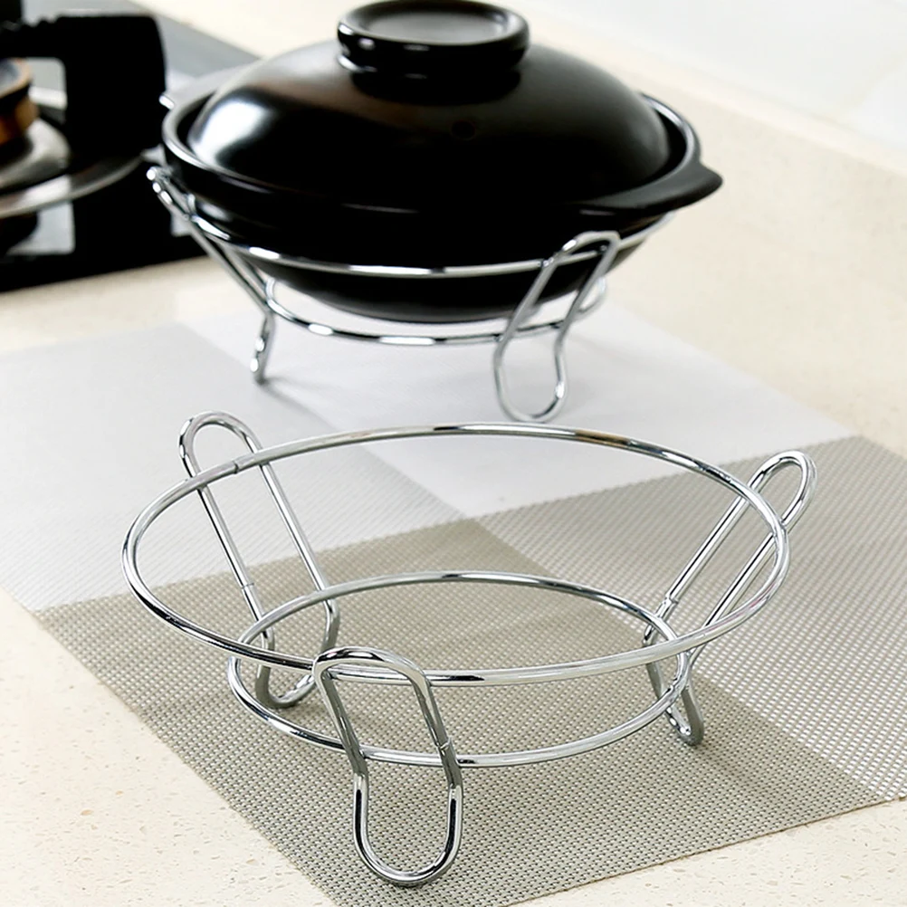 

2pcs Stainless Steel Pot Heat-Proof Kitchen Gadget Pan Holder For Wok Rack For Hot Dishes Pot Table Rack Home Use 12Cm+